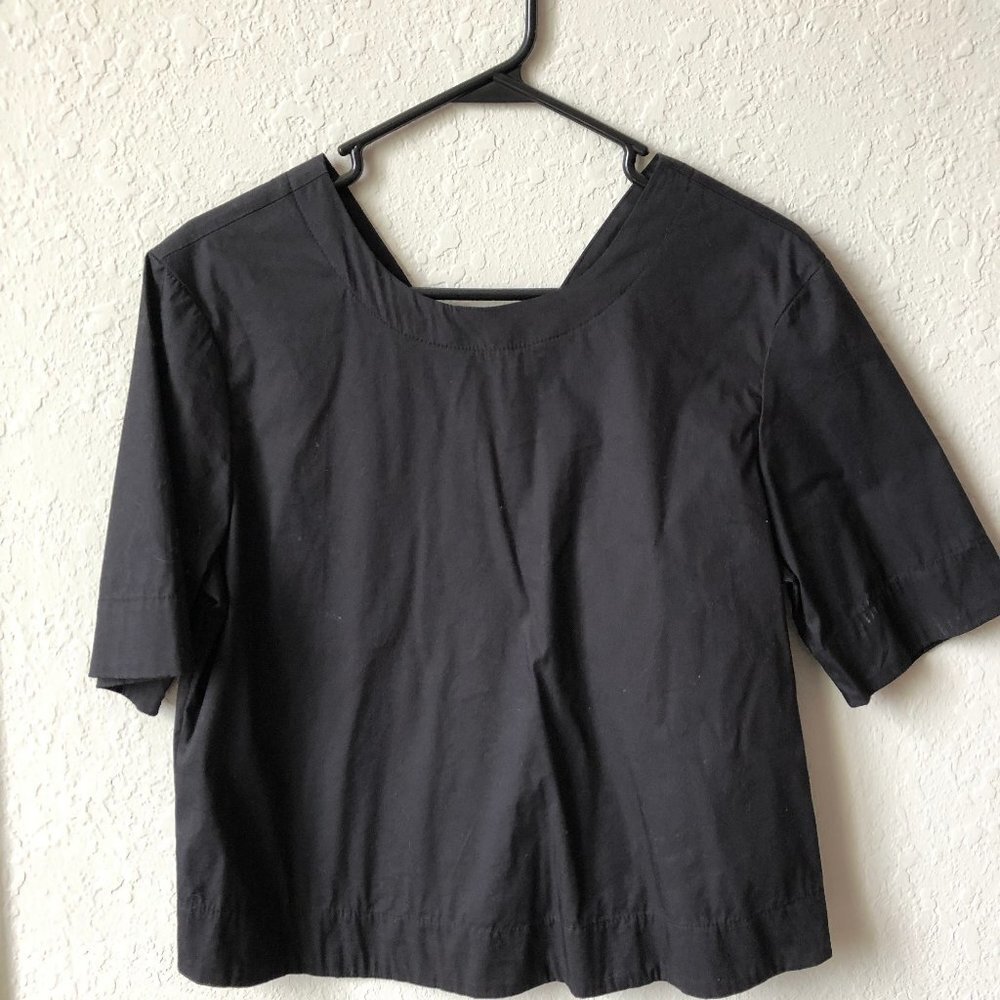GUEST EDITOR Black Blouse with Back Tie-Up Design